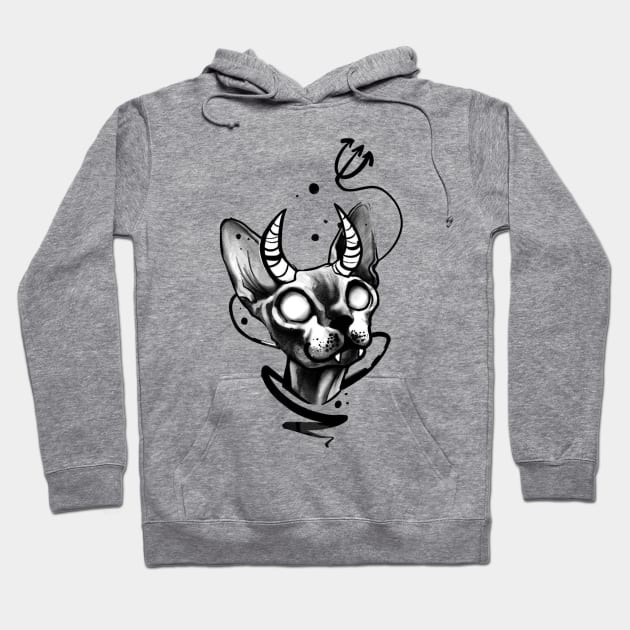 devil cat Hoodie by i want money